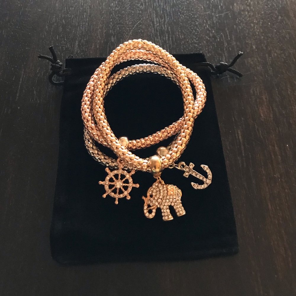 NEW Elephant Anchor Sailor Bracelet Set